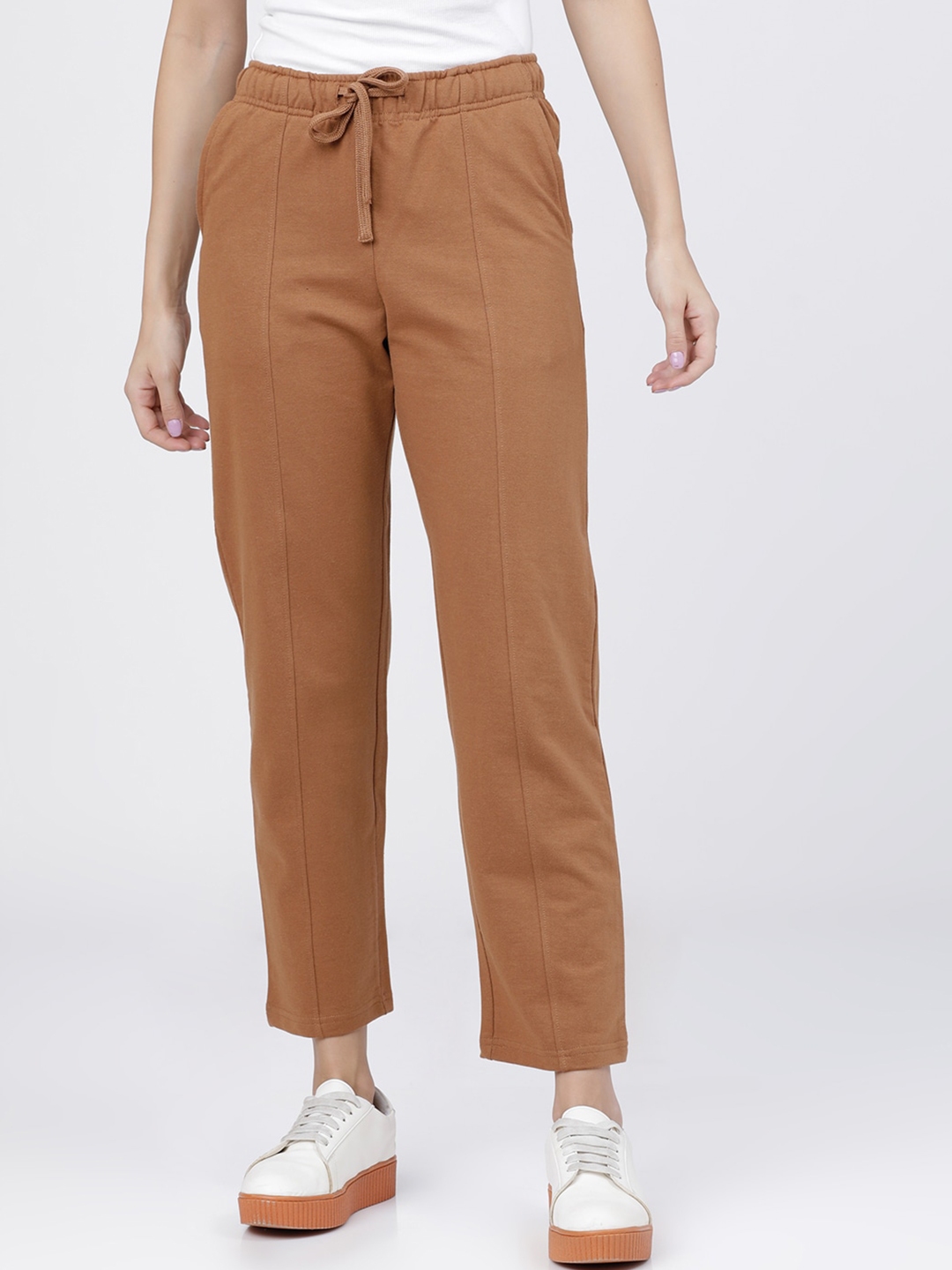 brown track pants womens