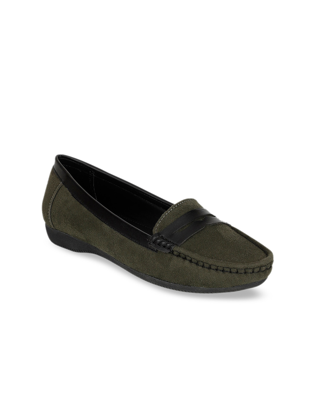 olive green loafers womens