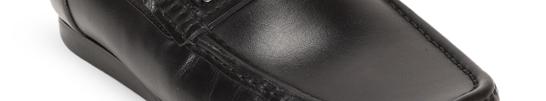 Buy Van Heusen Men Black Solid Leather Smart Casual Horsebit Loafers ...