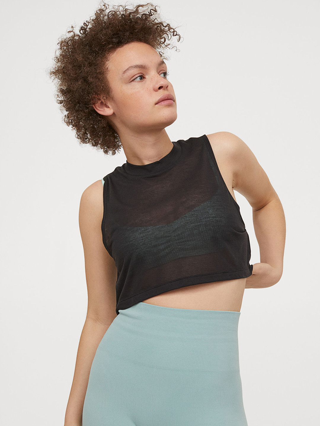 Buy H&M Women Black Sports Crop Top Tops for Women 14190480 Myntra