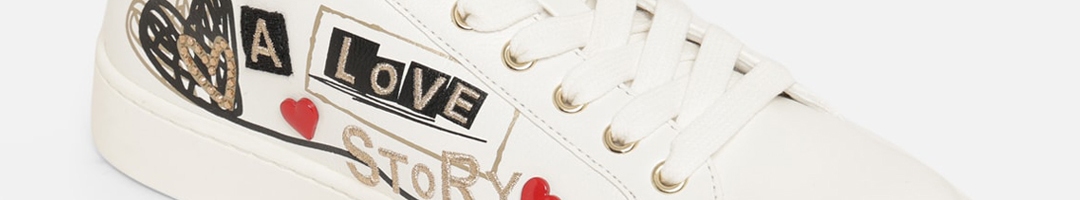 Buy ALDO Women White & Black Love Story Woven Design Sneakers - Casual ...