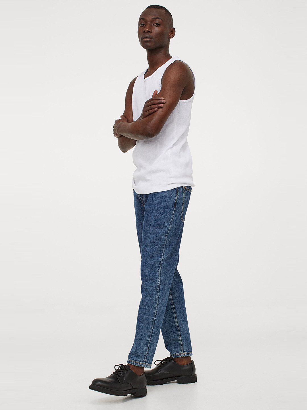 Buy H&M Men White 2 Pack Slim Fit Vest Tops Tshirts for Men 14223486