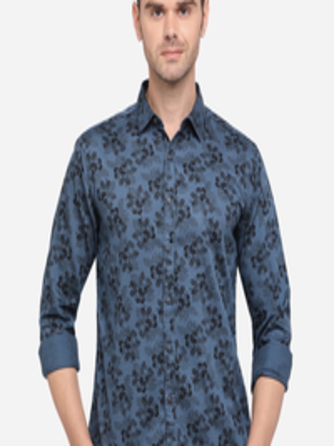Buy Greenfibre Men Blue & Black Slim Fit Printed Casual Shirt - Shirts ...