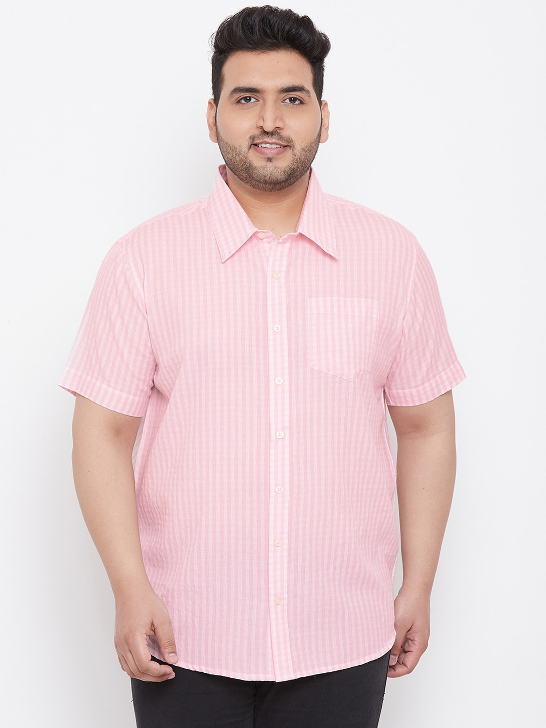 Buy Bigbanana Men Pink & Off White Regular Fit Checked Casual Shirt