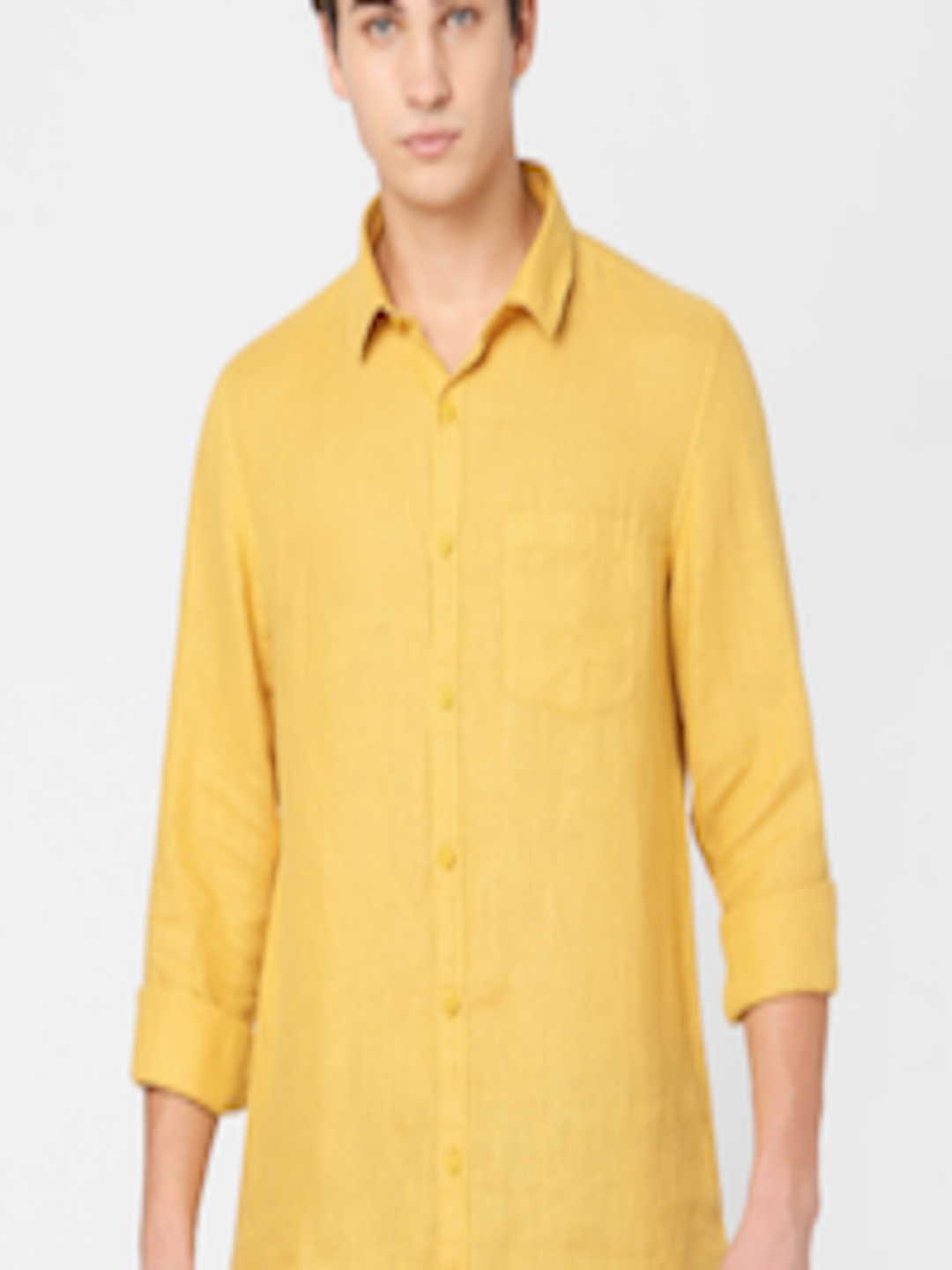 Buy SPYKAR Men Yellow Slim Fit Solid Casual Shirt - Shirts for Men ...