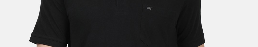 Buy Monte Carlo Men Black Solid Polo Collar T Shirt - Tshirts for Men ...