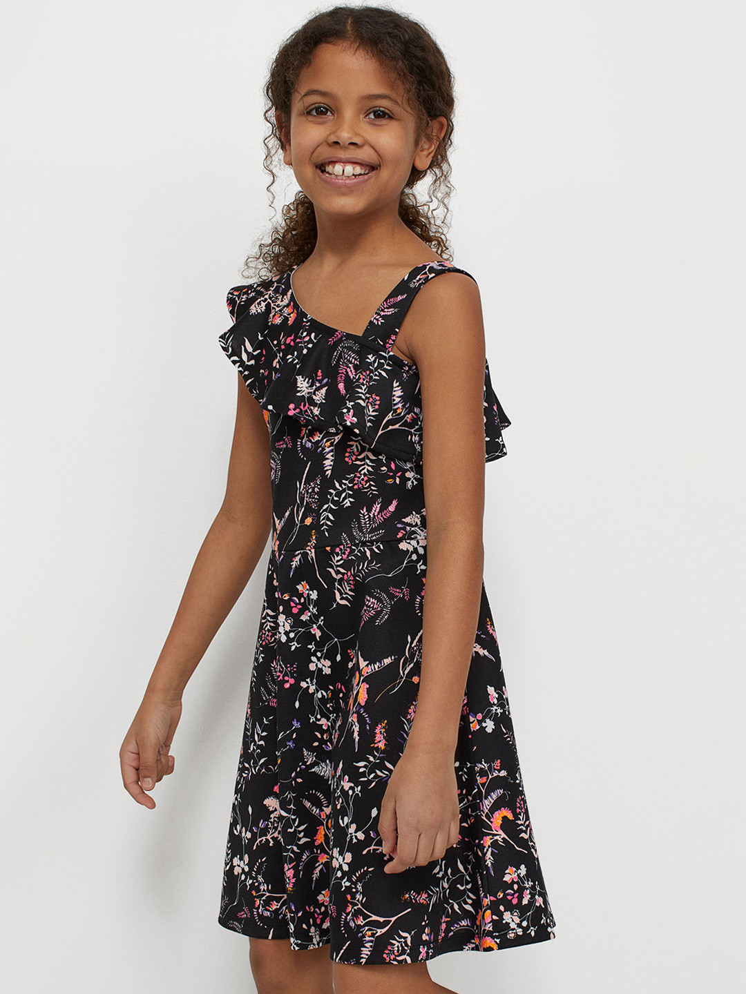 Buy H&M Girls Black & Pink One Shoulder Dress Dresses for Girls
