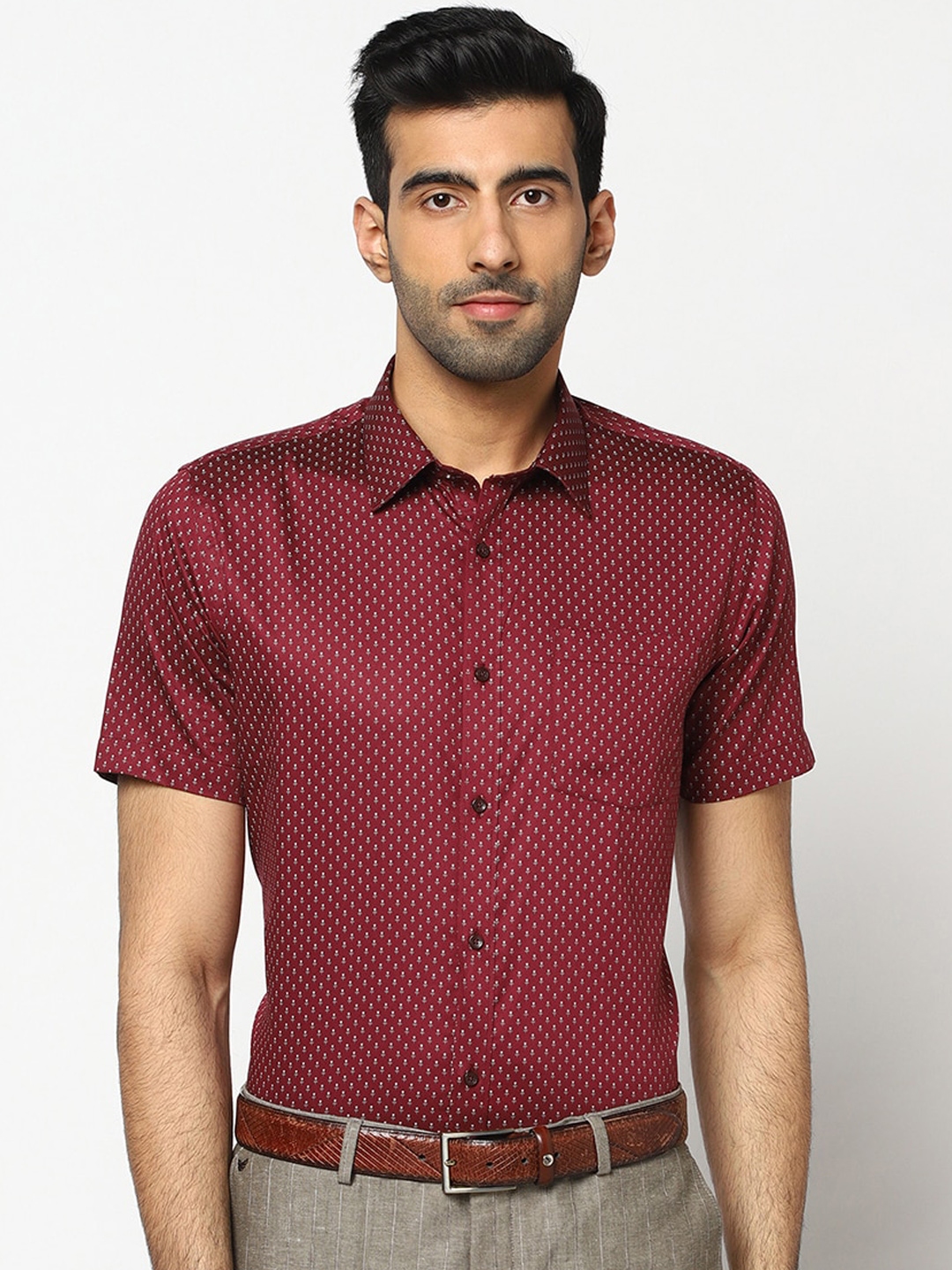 Buy Blackberrys Men Red India Slim Fit Printed Casual Shirt - Shirts ...