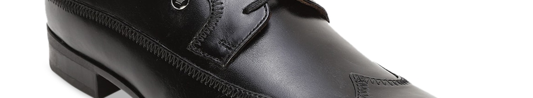Buy Louis Philippe Men Black Solid Leather Formal Derbys - Formal Shoes ...