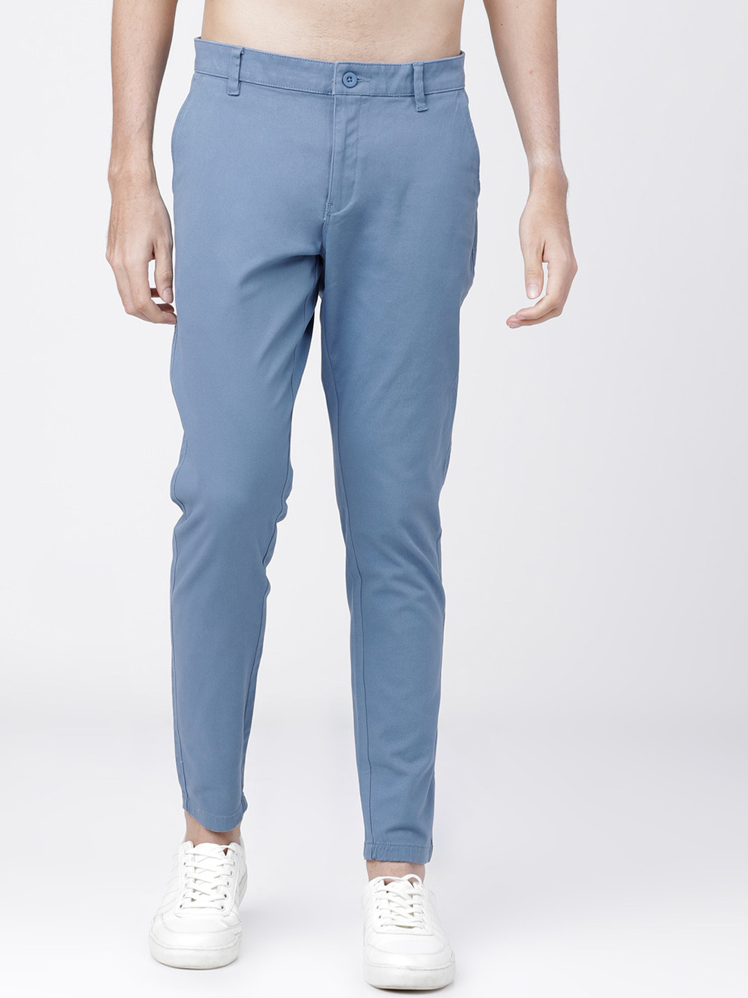 Buy HIGHLANDER Men Blue Slim Fit Solid Chinos - Trousers for Men ...