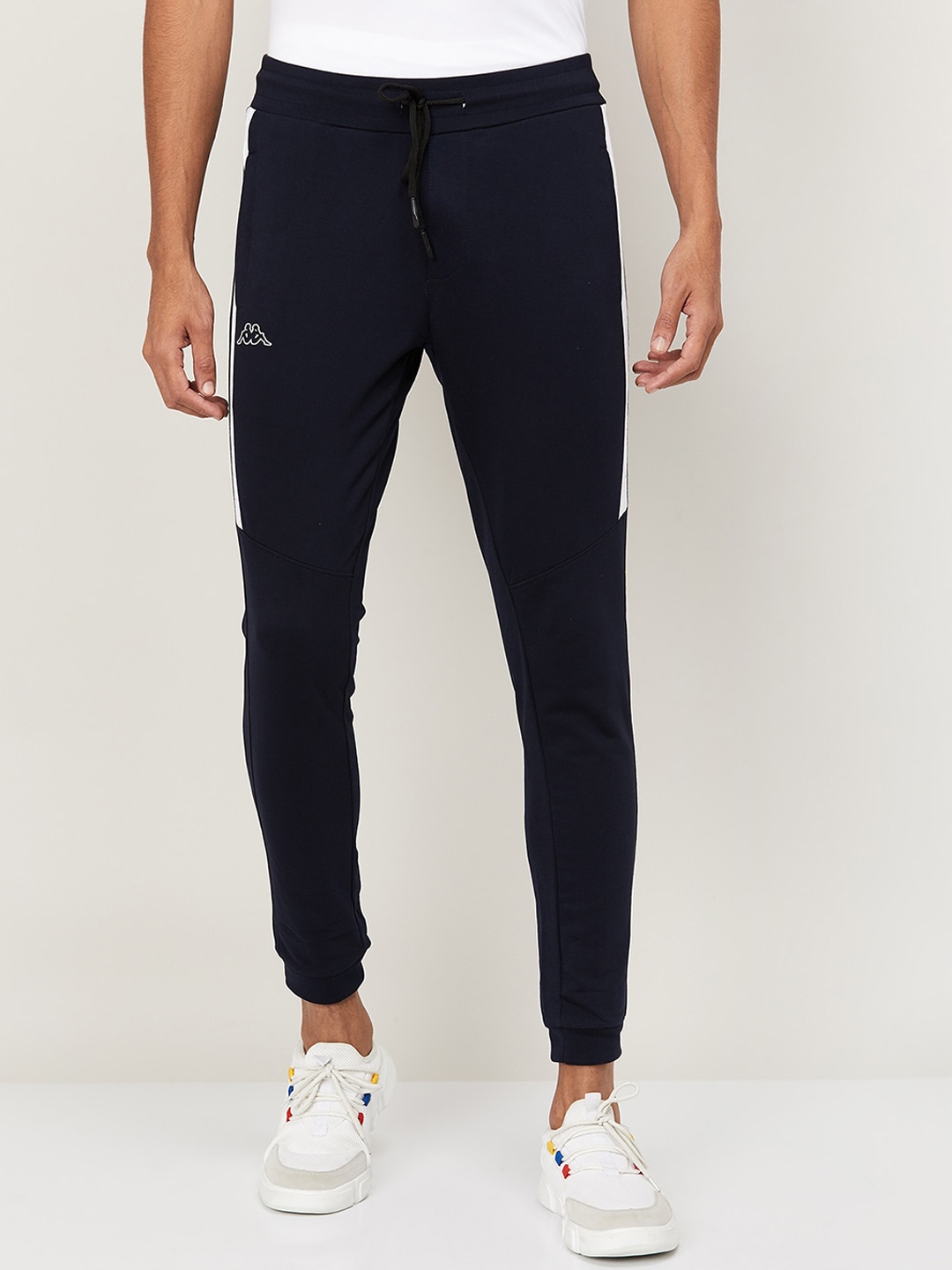 Buy Kappa Men Navy Blue Solid Slim Fit Joggers - Track Pants for Men ...