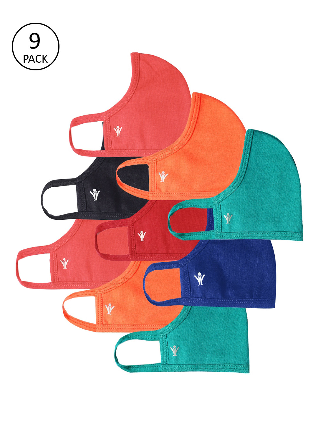 Buy Ramraj Unisex Pack Of 9 Assorted 3 Ply Reusable Cloth Masks