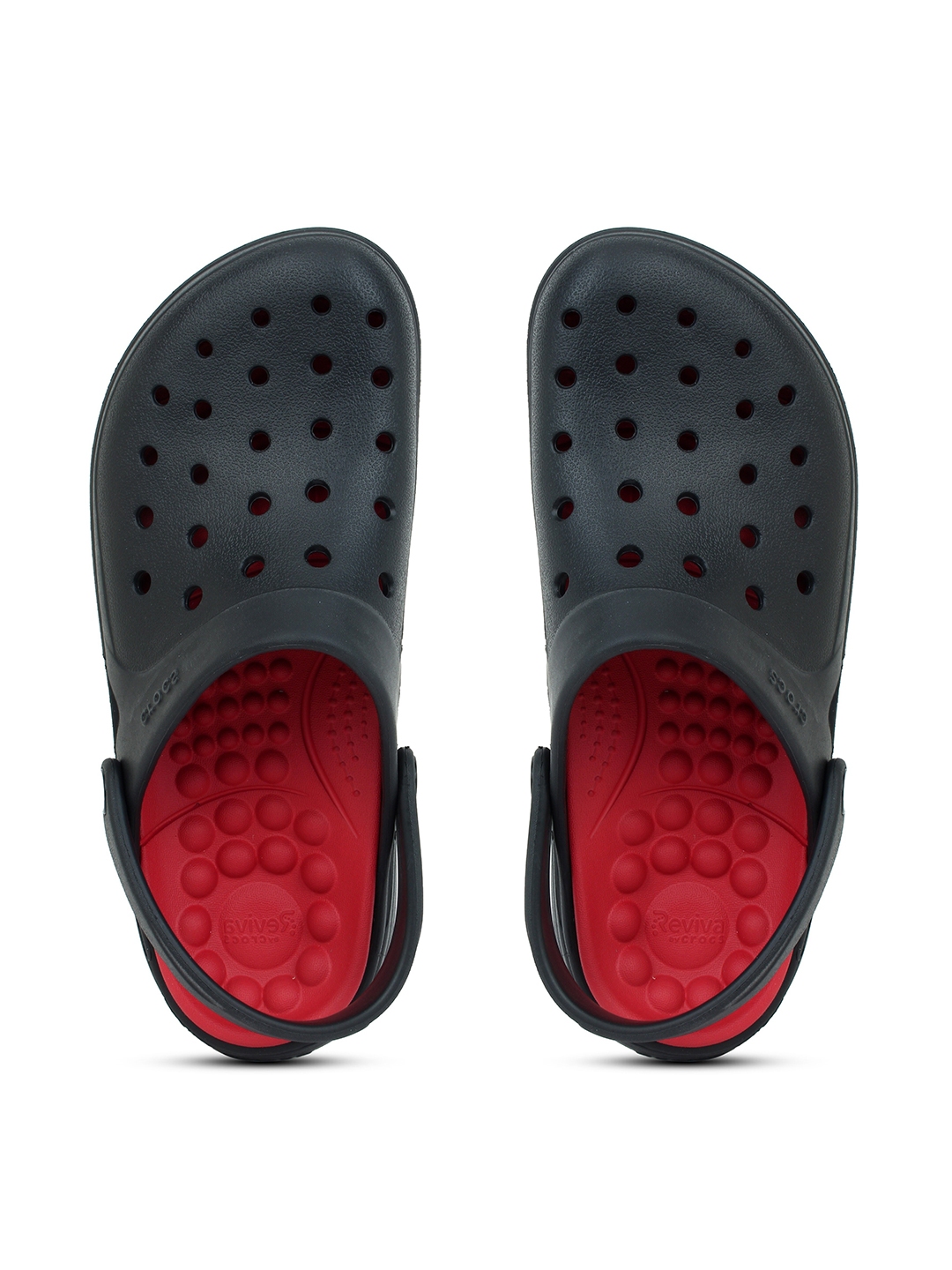 Buy Crocs Unisex Black & Red Solid Clogs - Flip Flops for Unisex ...