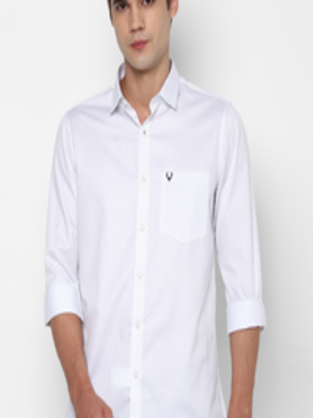 Buy Allen Solly Men White Pure Cotton Slim Fit Striped Casual Shirt ...