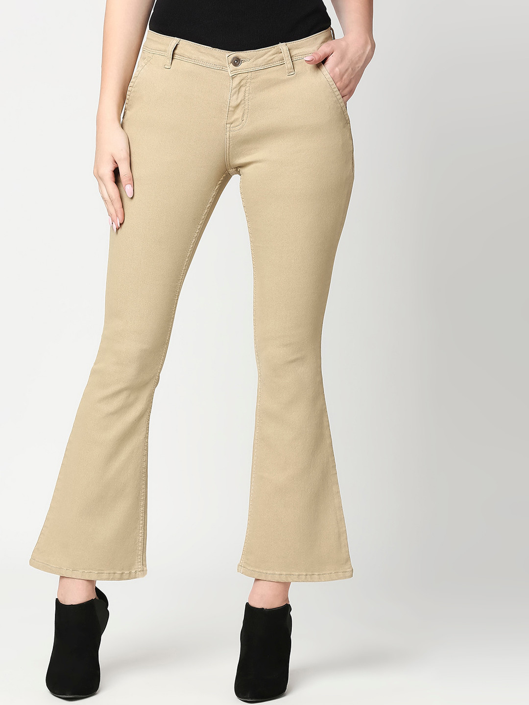 Buy High Star Women Khaki Bootcut Jeans Jeans for Women 14288512 Myntra