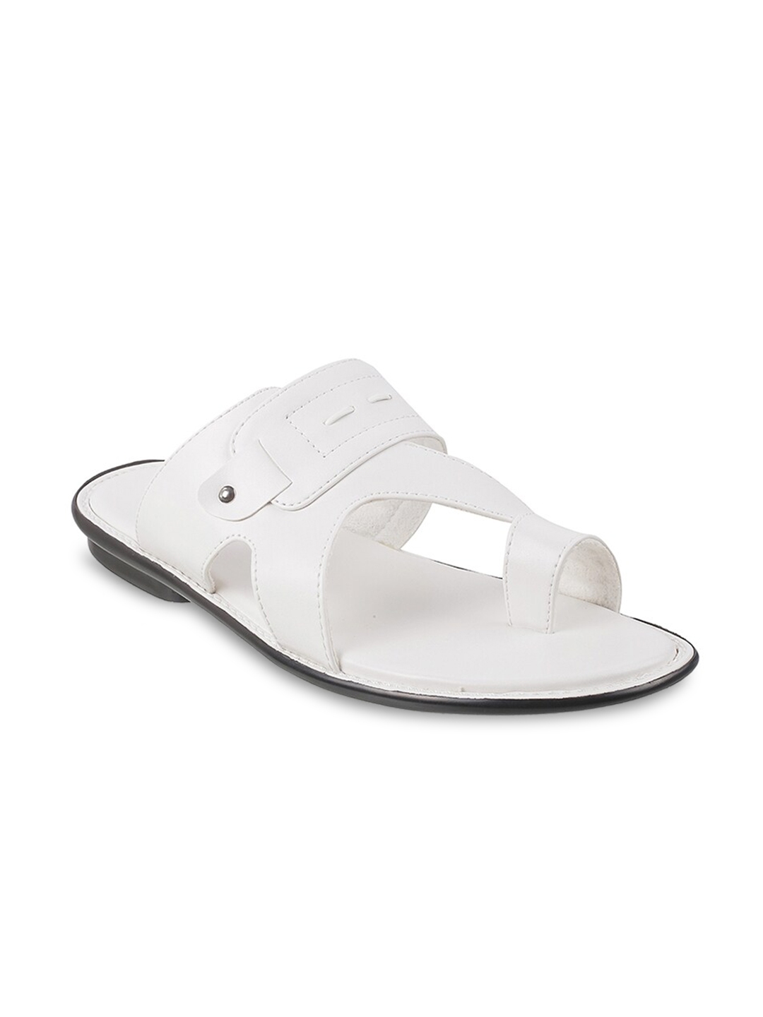 Buy Metro Men White Ethnic Leather Comfort Sandals - Sandals for Men ...