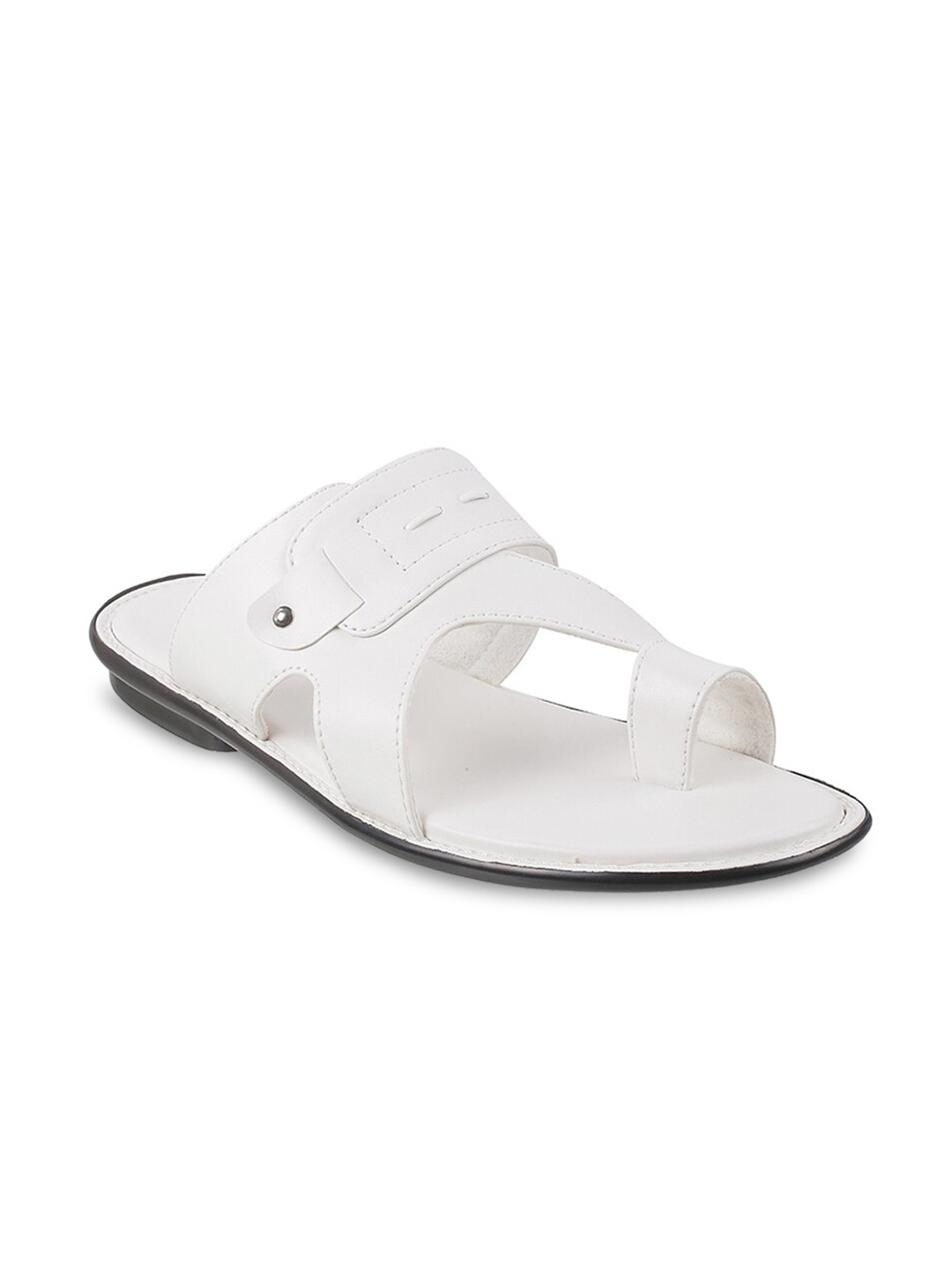 Buy Metro Men White Ethnic Leather Comfort Sandals Sandals for Men