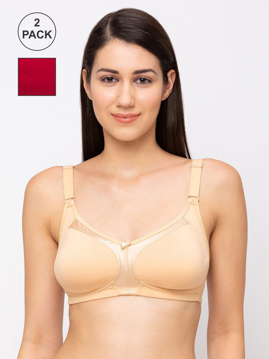 Buy Juliet Pack Of 2 Solid Non Wired Non Padded Minimizer Bra Bra for