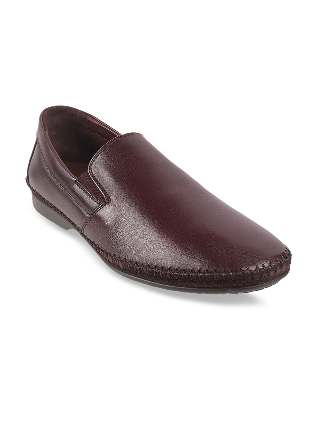 Buy Metro Men Maroon Solid Leather Loafers Casual Shoes for Men 14302450 Myntra
