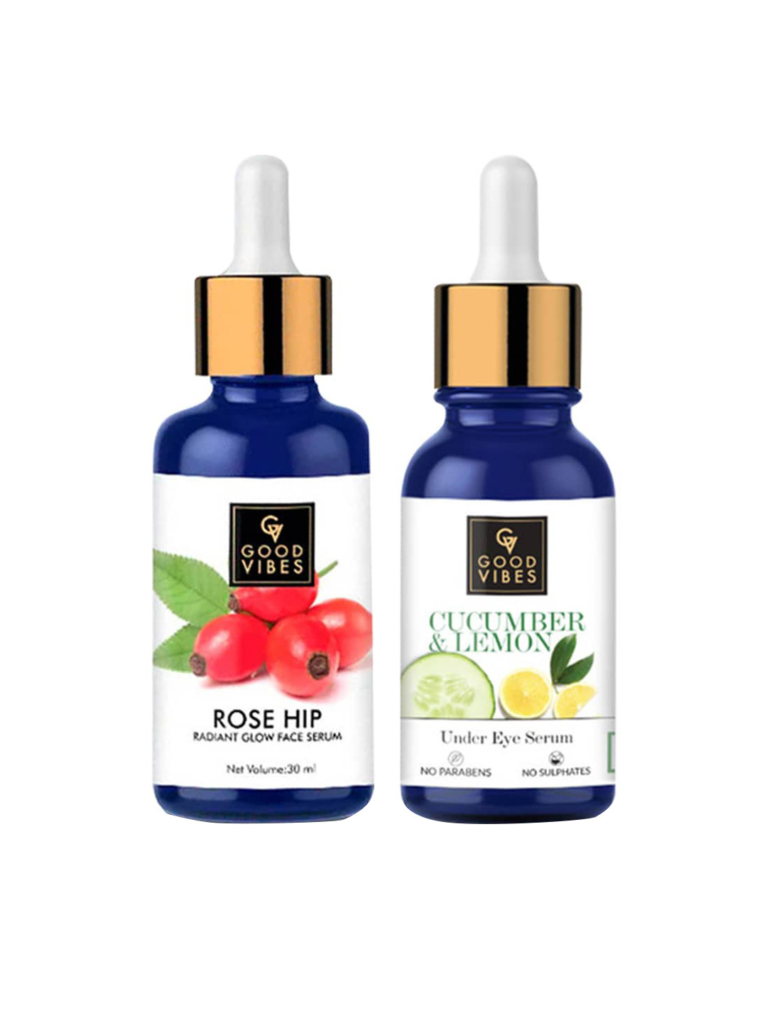 Buy Good Vibes Set Of 2 Rose Hip Face Serum & Cucumber & Lemon Under