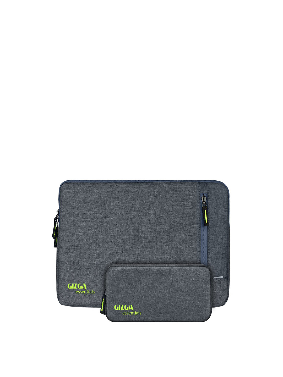 Buy Gizga Essentials Unisex Grey Solid Laptop Sleeve With Pouch