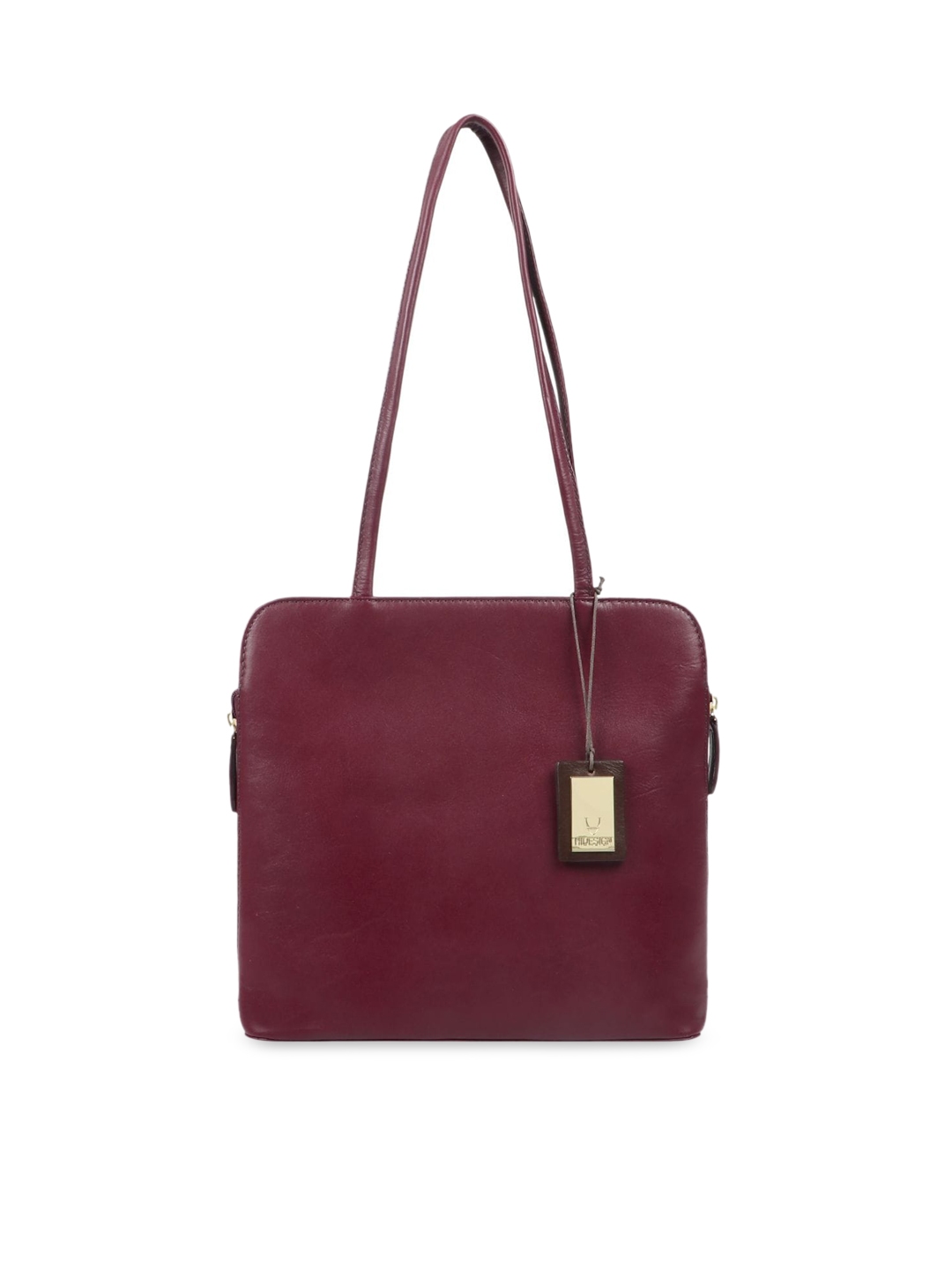 Buy Hidesign Maroon Solid Leather Shoulder Bag - Handbags for Women ...