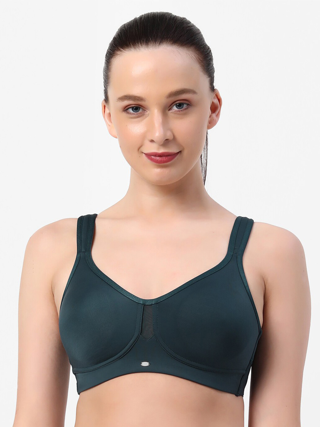Buy Soie Blue Solid Non Wired Non Padded Minimizer Bra CB 328 Bra for