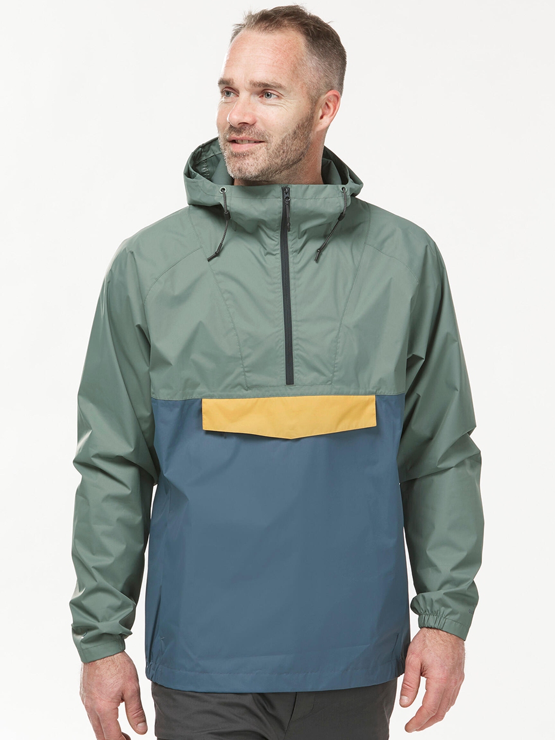 Buy Quechua By Decathlon Men Teal Blue & Green Colourblocked Hooded