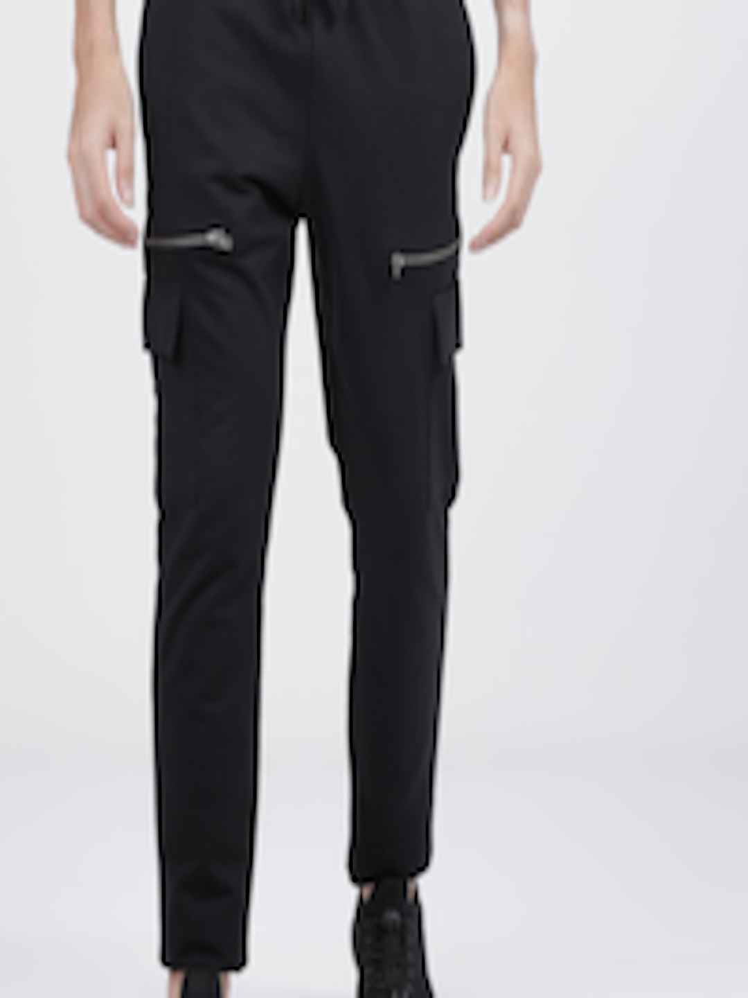 Buy LOCOMOTIVE Men Black Solid Slim Fit Track Pants - Track Pants for ...
