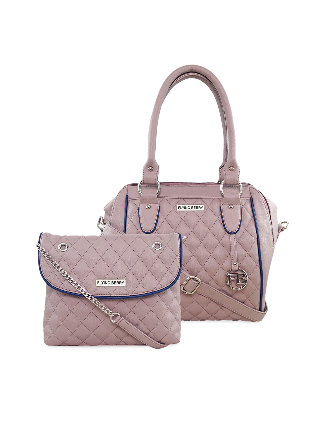 Buy FLYING BERRY Mauve Solid Handheld Bag With Sling Bag Handbags for