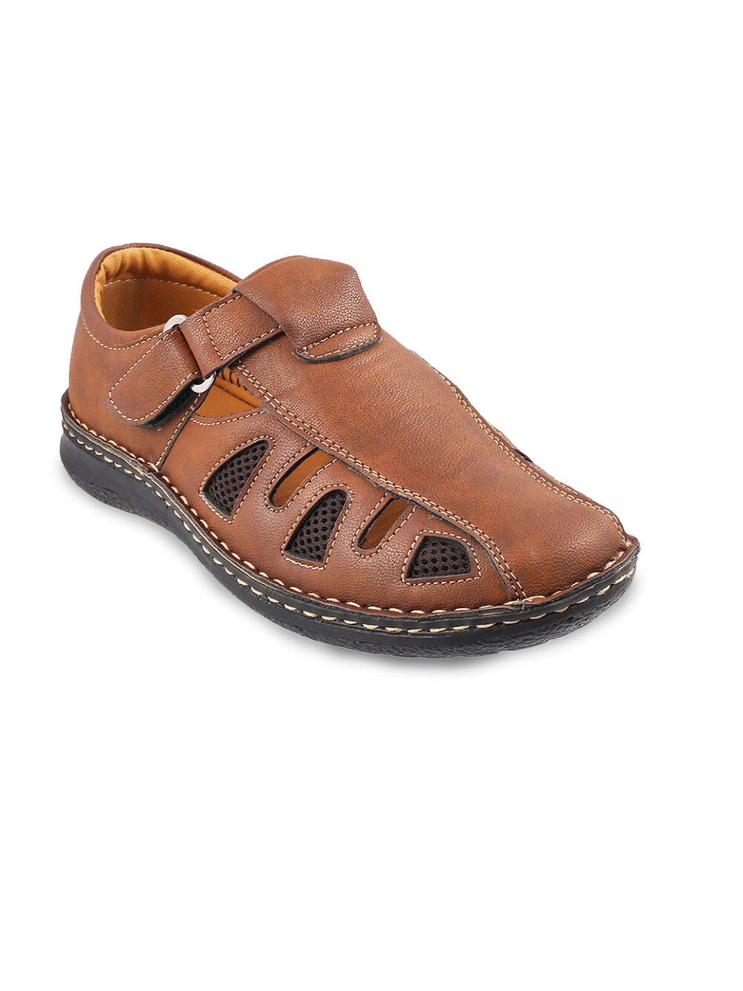 Buy WALKWAY By Metro Men Brown Fisherman Sandals - Sandals for Men 14348324 | Myntra