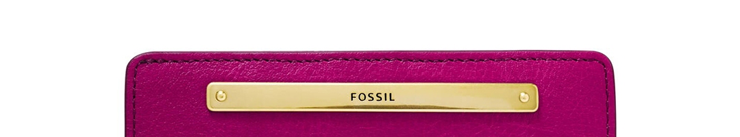 Buy Fossil Women Pink Textured Three Fold Leather Wallet - Wallets for ...