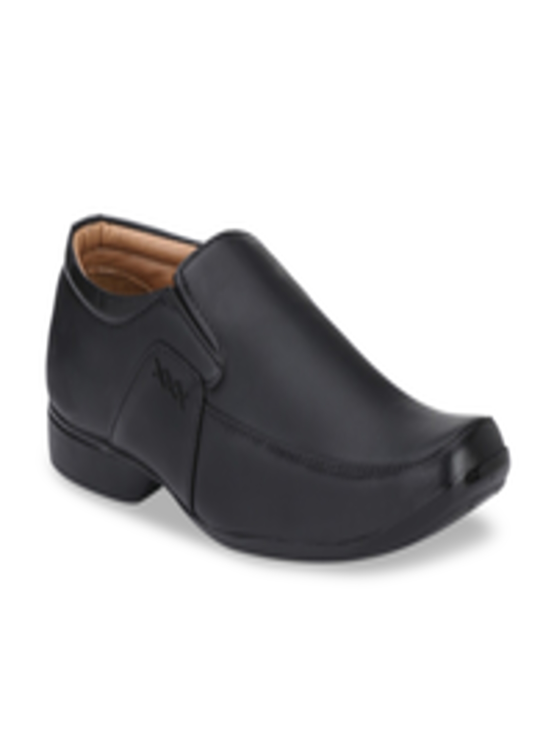 Buy Guava Men Black Solid Faux Leather Formal Slip Ons - Formal Shoes ...