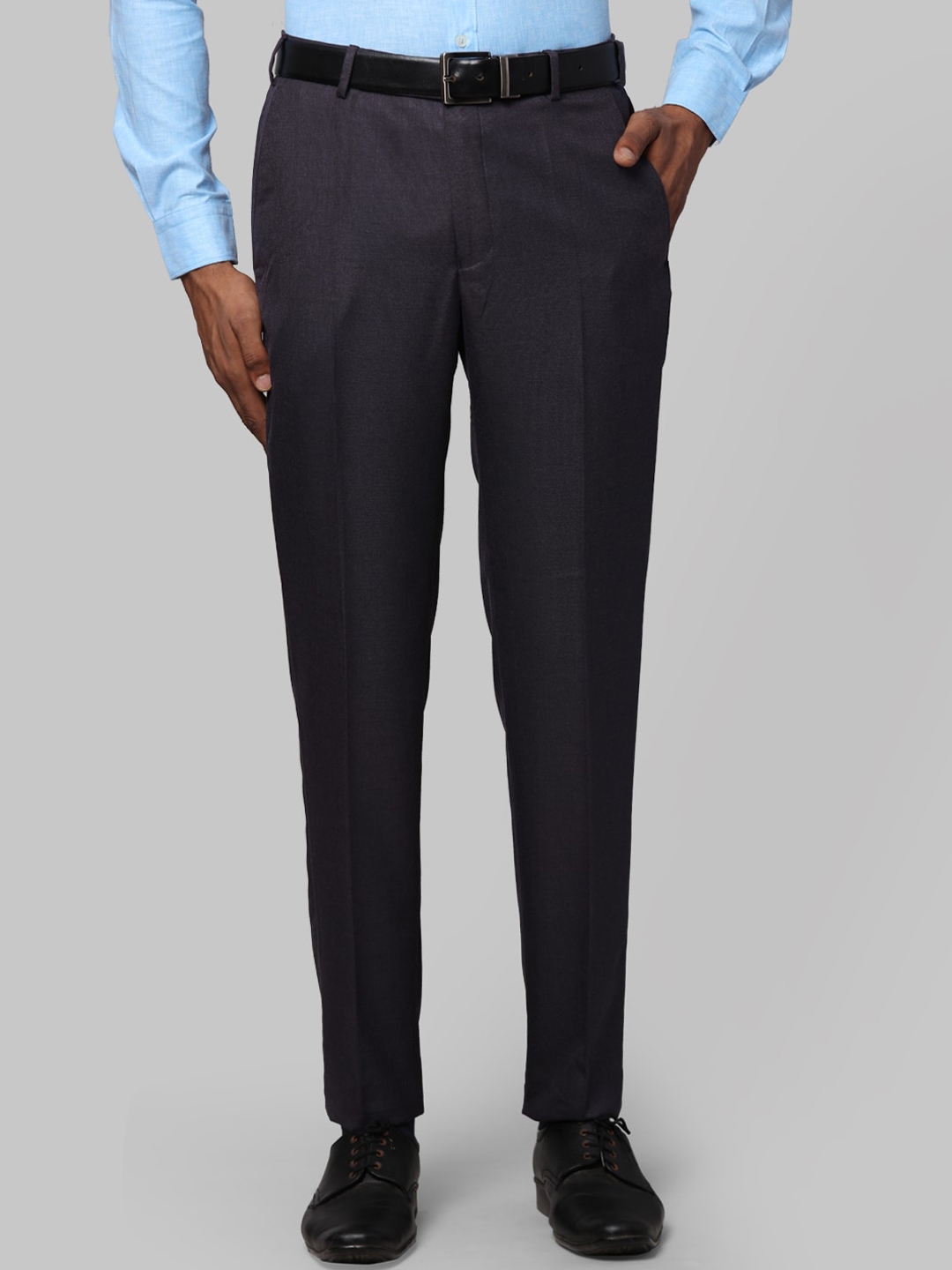 Buy Next Look Men Purple Slim Fit Formal Trousers - Trousers for Men ...