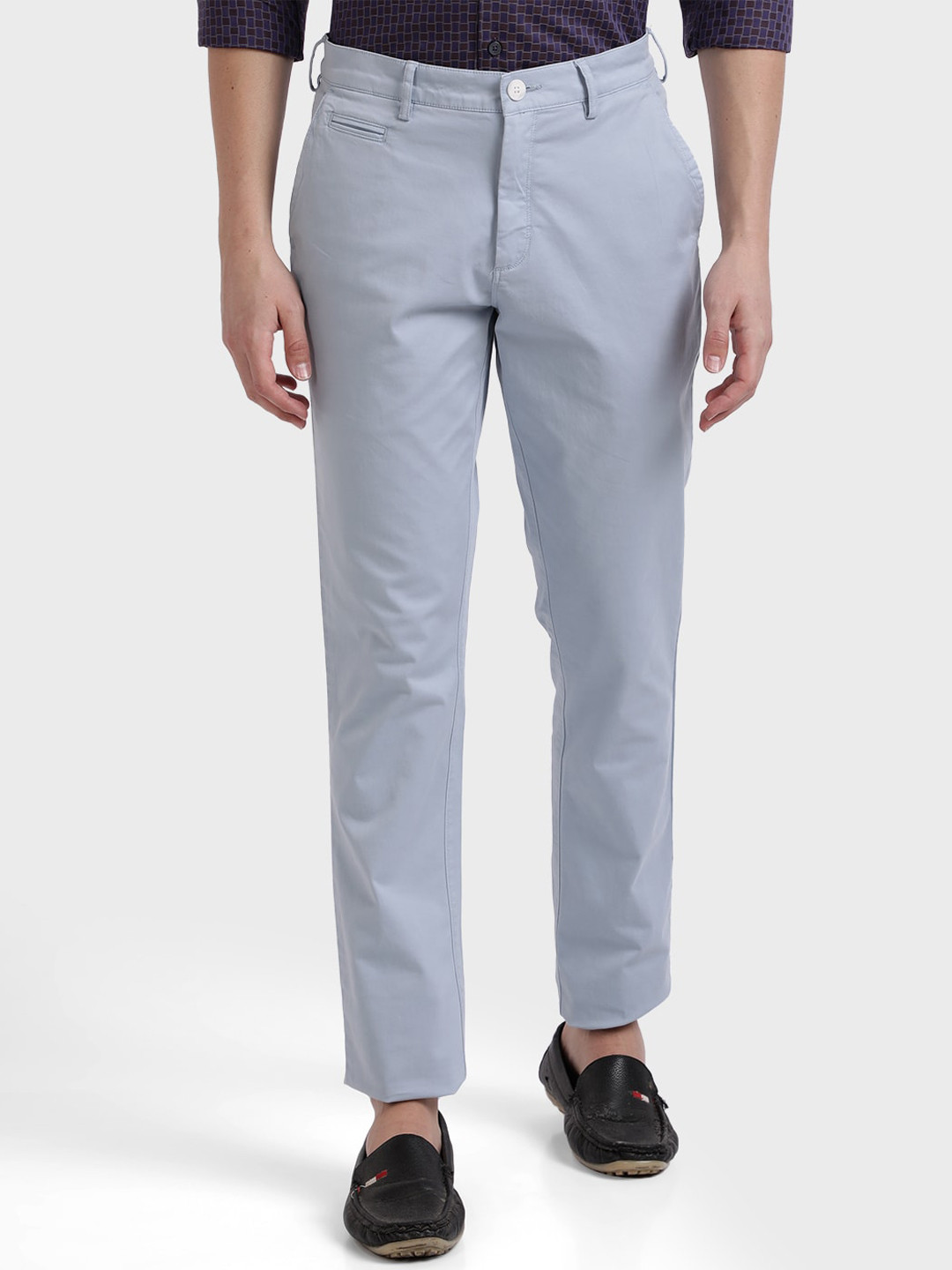 Buy ColorPlus Men Blue Solid Regular Trousers - Trousers for Men ...