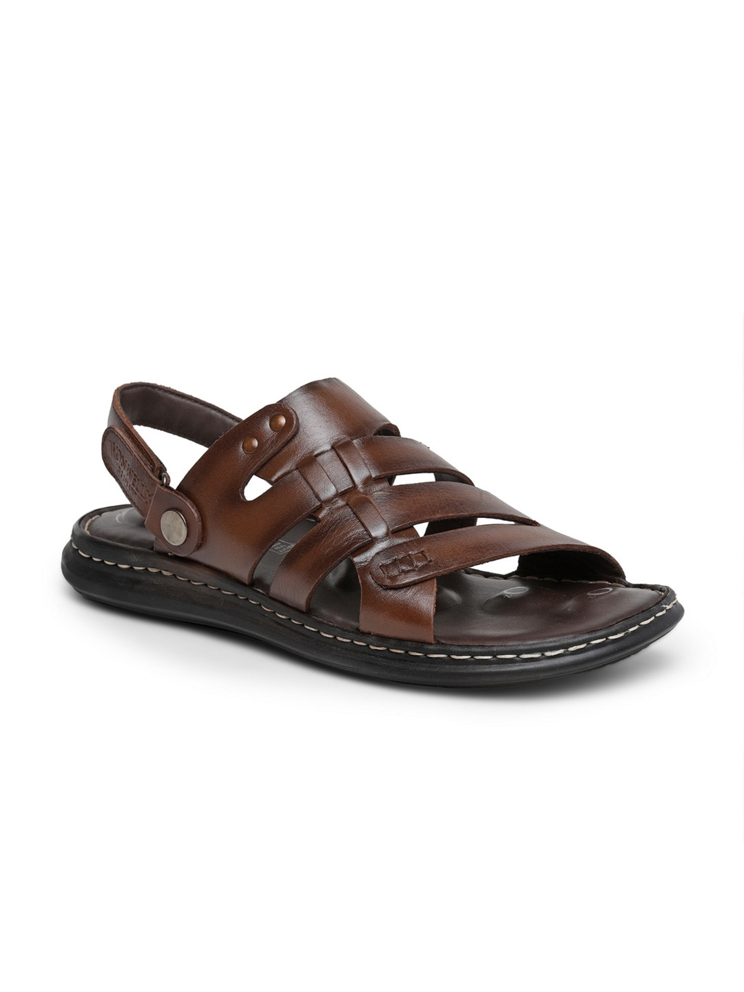 Buy VON WELLX GERMANY Men Brown Leather Comfort Sandals - Sandals for Men 14400494 | Myntra