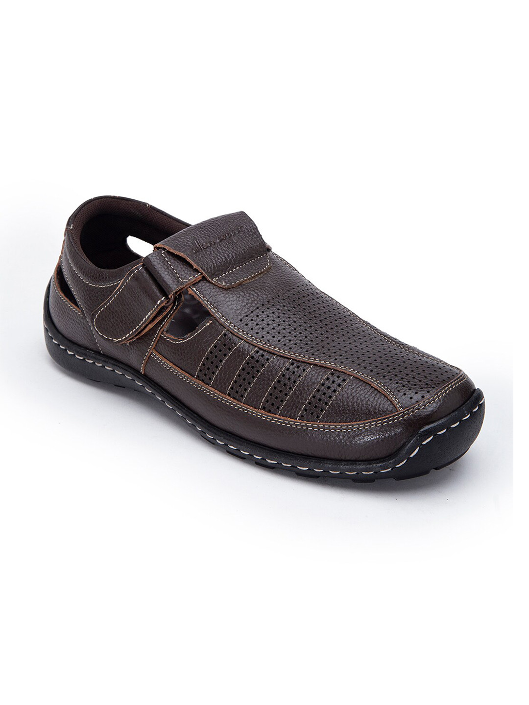 Buy Allen Cooper Men Brown Leather Shoe Style Sandals - Sandals for Men 14404312 | Myntra