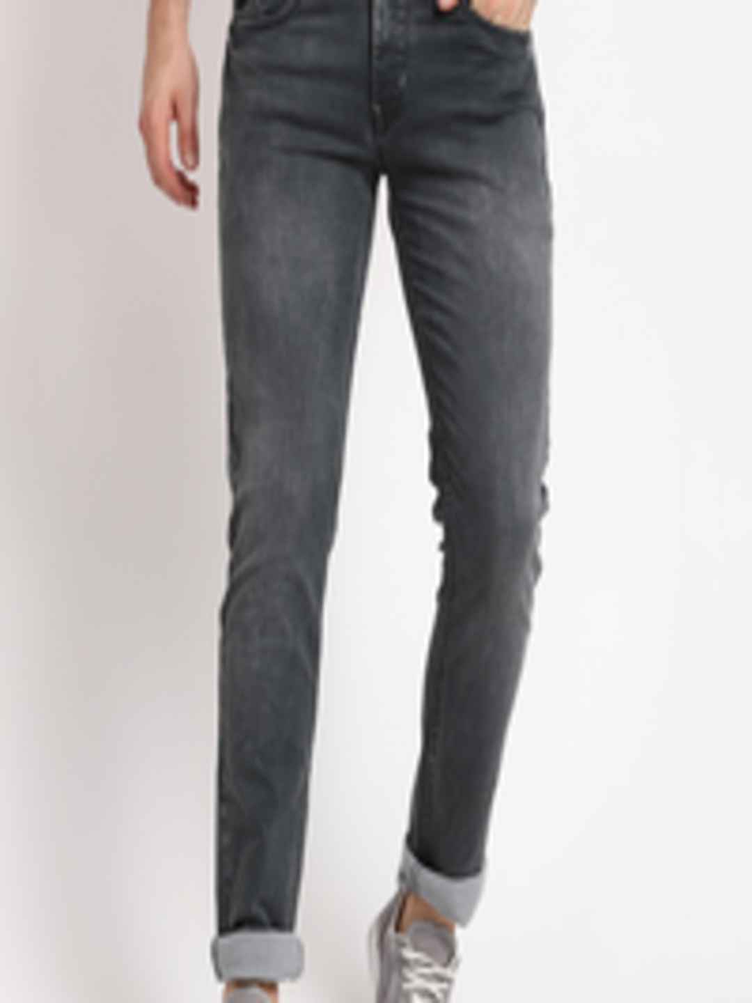 Buy V2 Value & Variety Men Charcoal Grey Light Fade Jeans - Jeans for ...