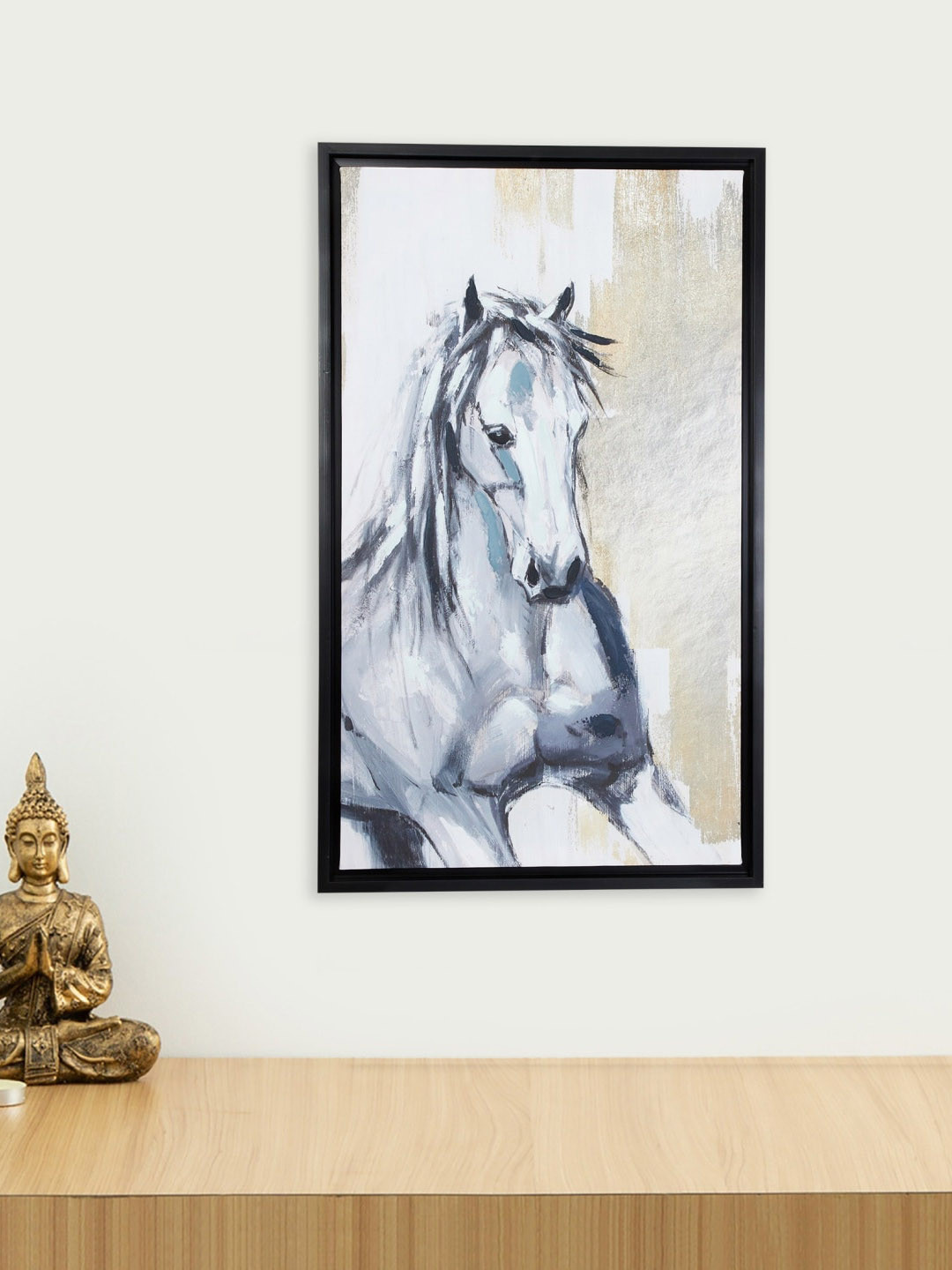 Buy Home Centre Grey & White Artistry Running Horse Picture Frame