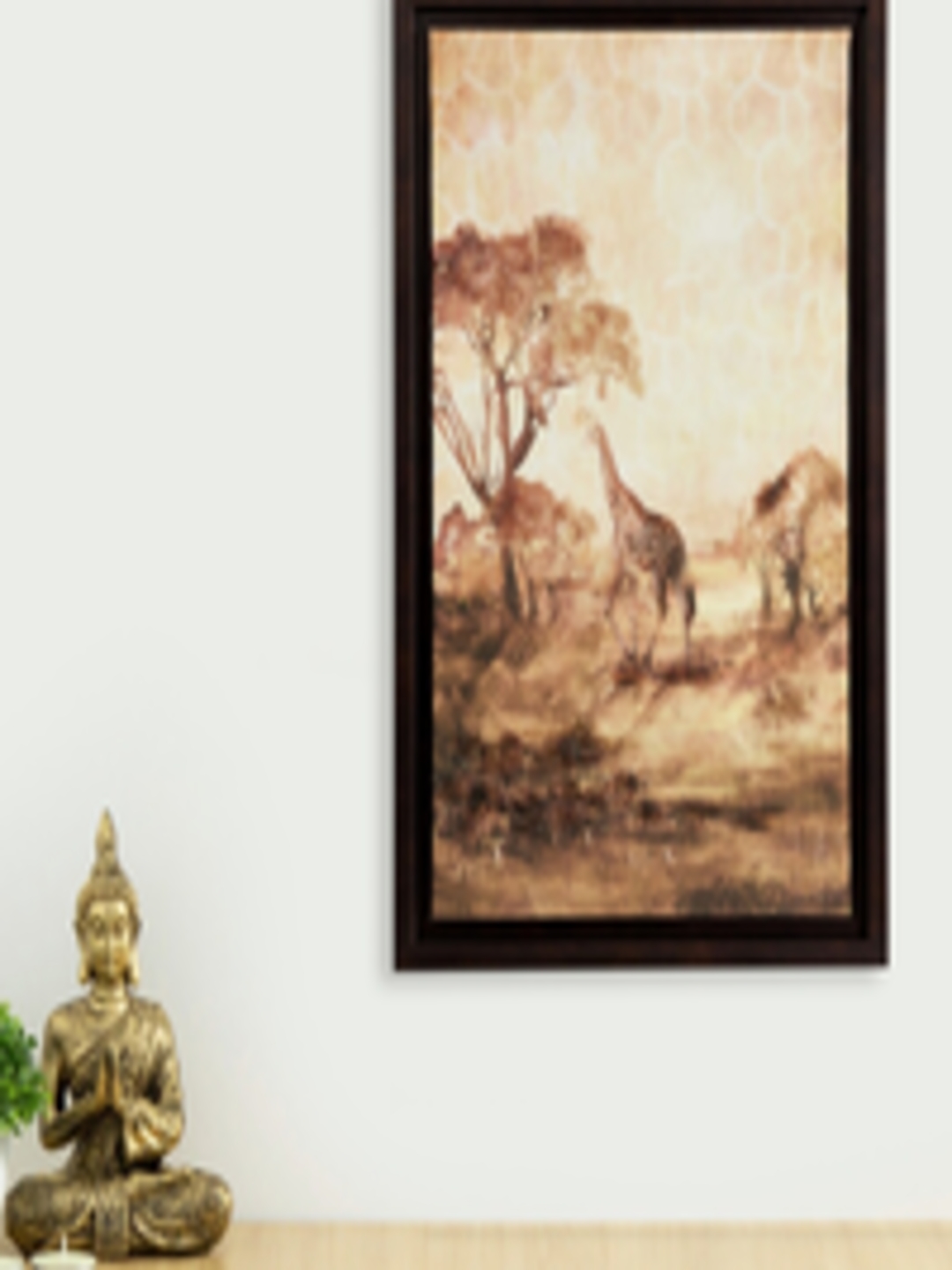 Buy Home Centre Beige & Brown Artistry Giraffe With Tree Wall Art -  - Home for Unisex