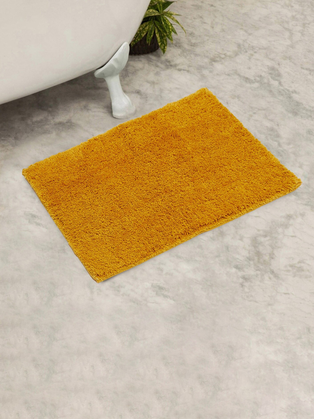 Buy Home Centre Mustard Yellow Solid Bath Mat Bath Rugs for Unisex