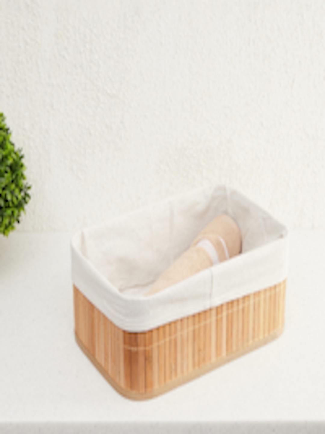 Buy Home Centre Beige Hudson Macy Rectangular Foldable Bamboo Laundry Basket -  - Home for Unisex