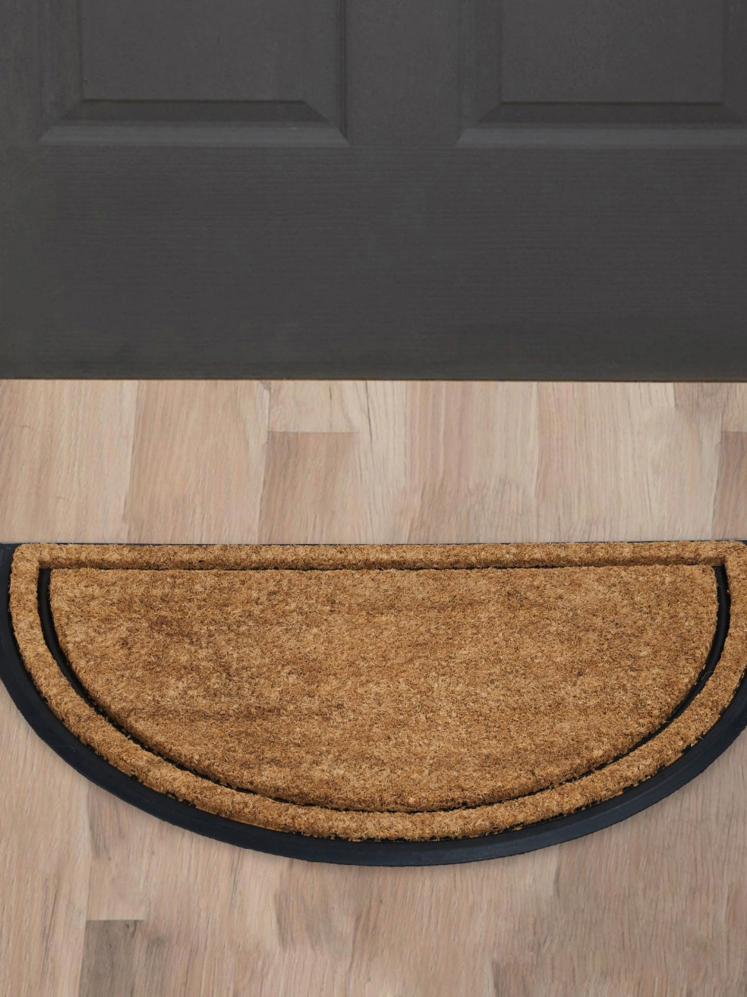 Buy Home Centre Brown Elite Textured Semi Circular Coir Doormat