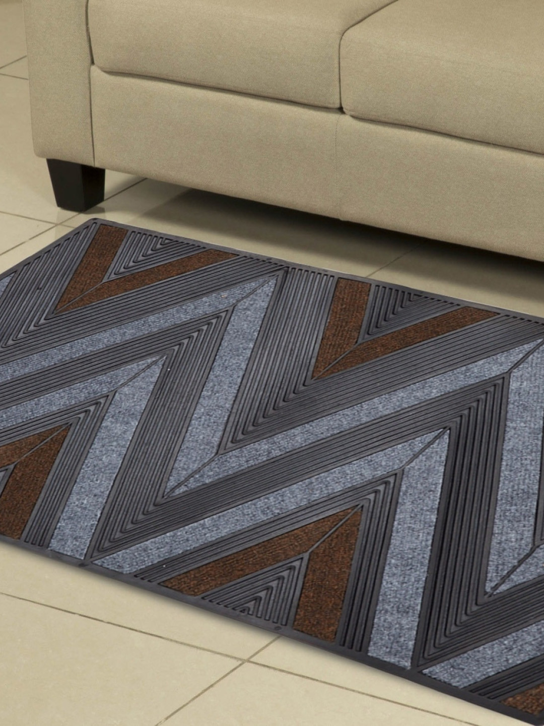 Buy Home Centre Grey Textured Door Mat Doormats for Unisex 14418056