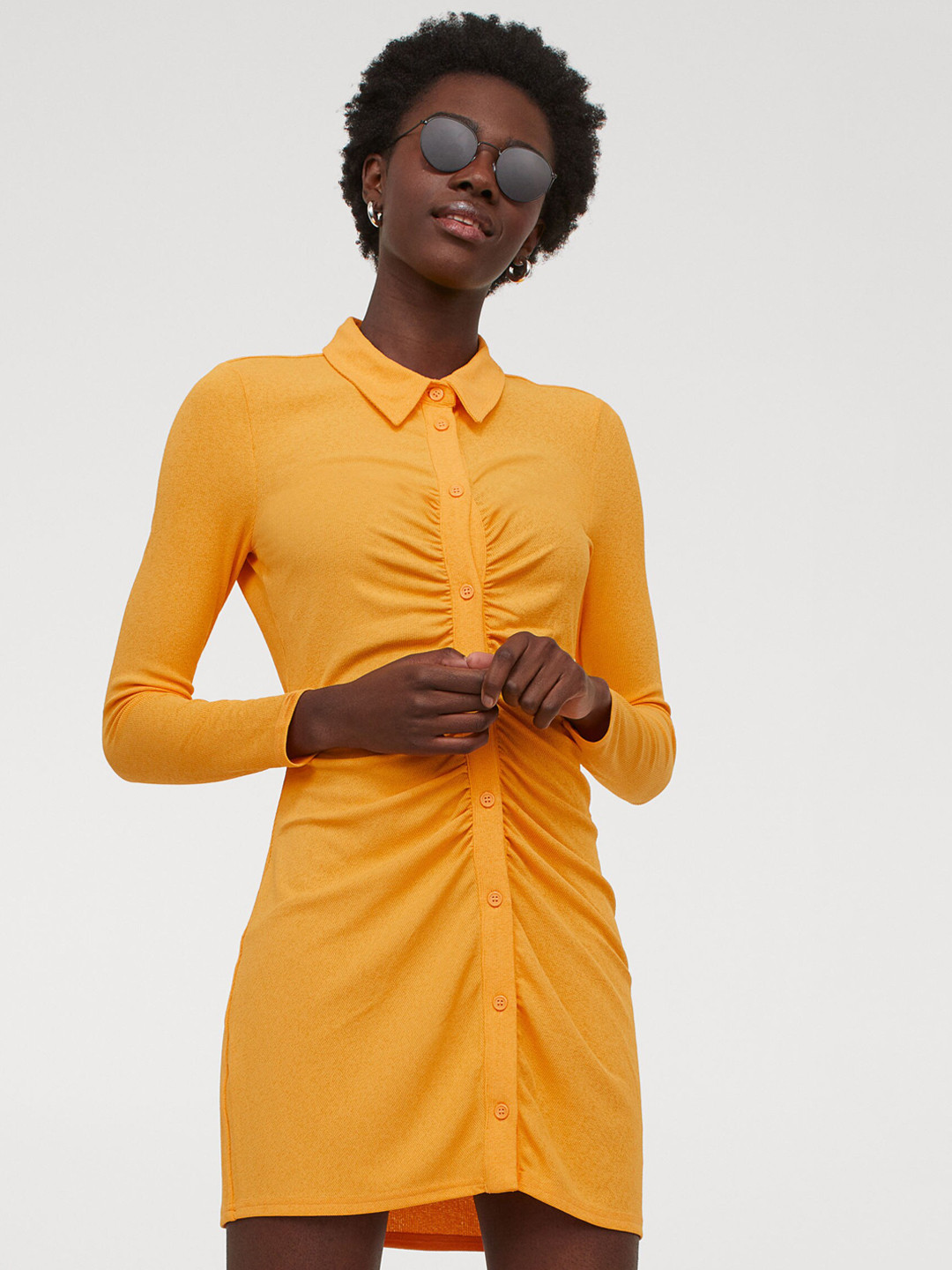 Buy H&M Yellow Draped Dress Dresses for Women 14232600 Myntra