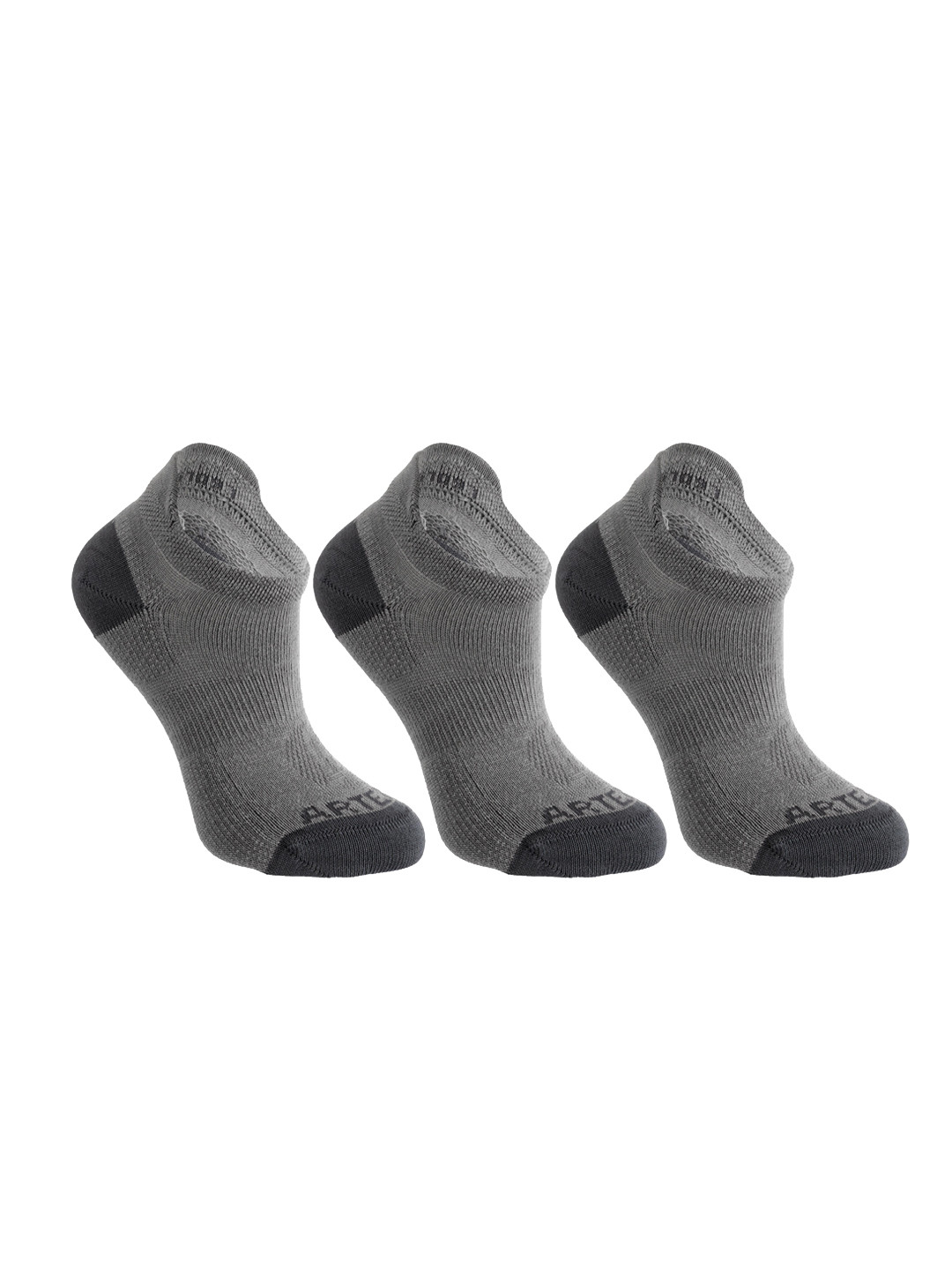 Buy Newfeel By Decathlon Unisex Kids Pack Of 3 Grey Patterned Ankle