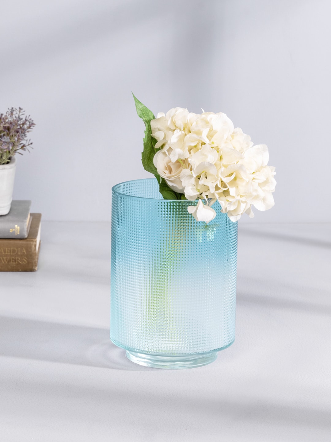 Buy Pure Home And Living Blue & White Ombre Textured Vase Vases for Unisex 14238094 Myntra