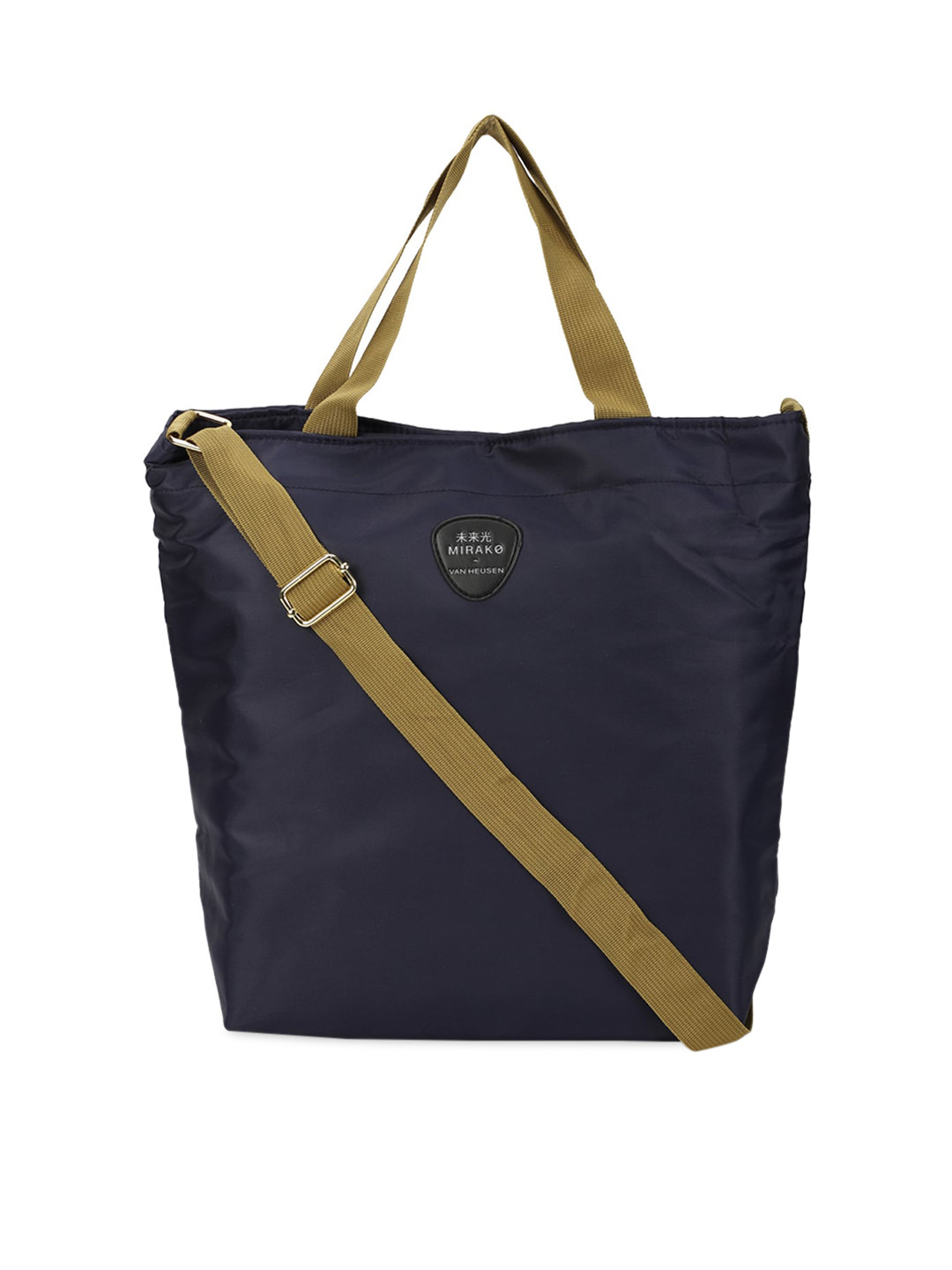 Buy Van Heusen Woman Navy Blue Solid Tote Bag Handbags for Women