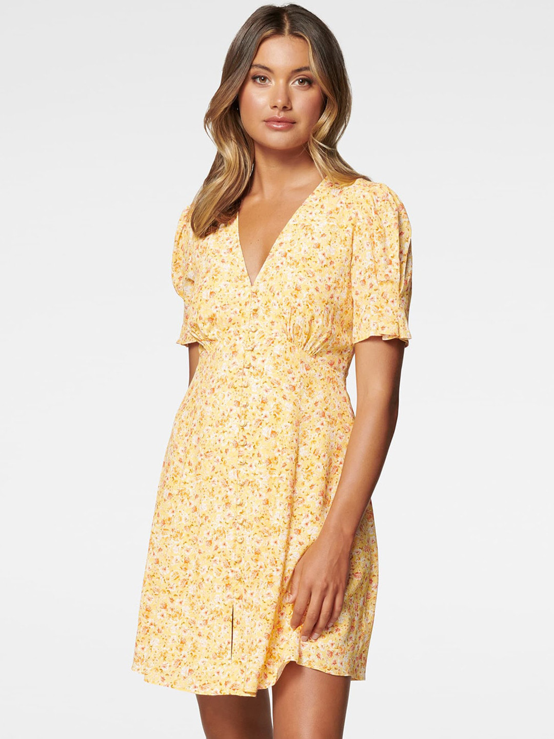 Buy Forever New Yellow Floral Dress Dresses for Women 14421454 Myntra