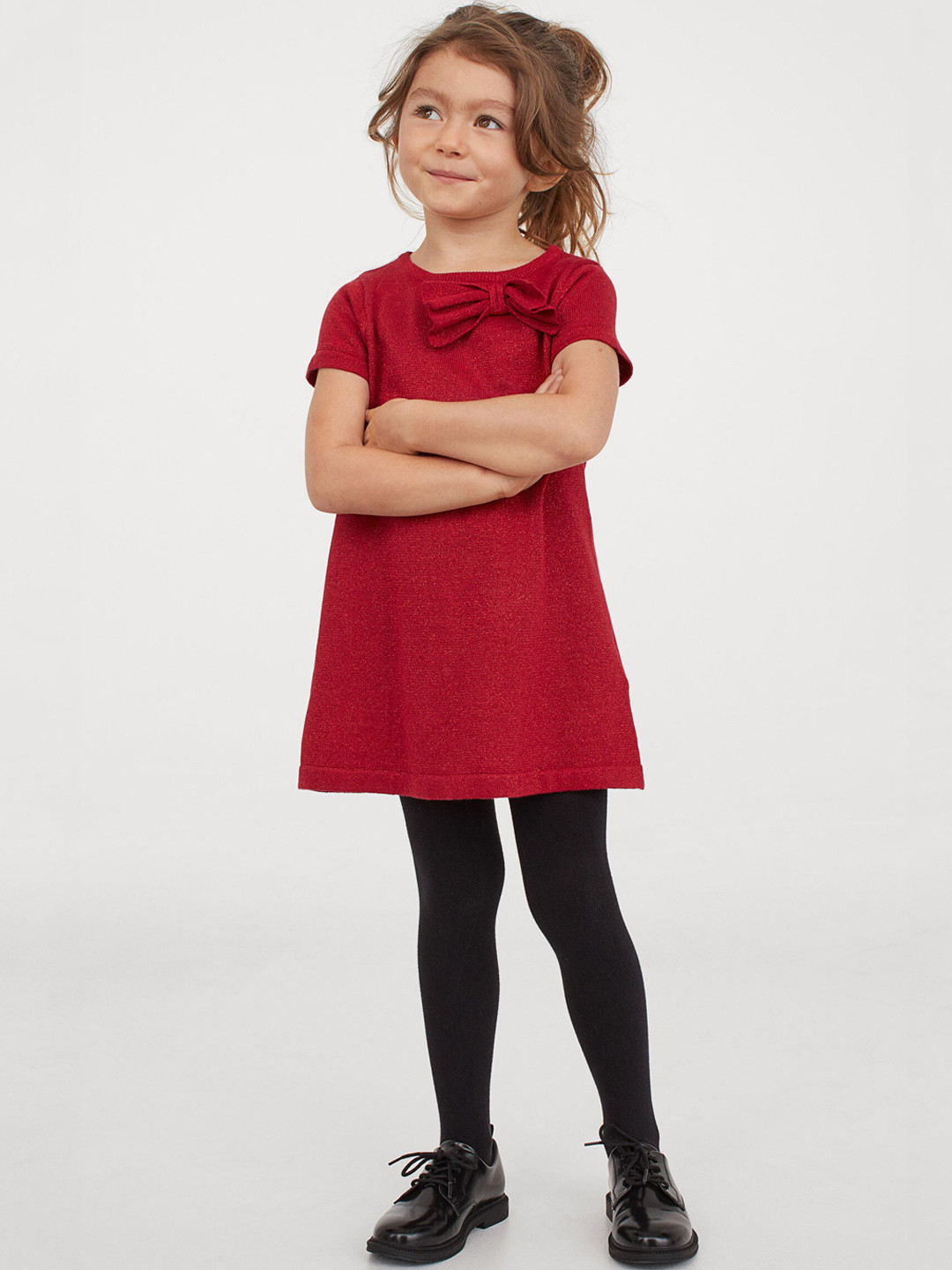 Buy H&M Girls Red Glittery Dress Dresses for Girls 14420616 Myntra